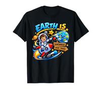 T-Shirt per Bambini e Ragazzi con Scritta Earth is Somewhere Over There Maglietta