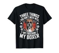 T-Shirt per Cani Boxer - Tre Cose con Cui Non Si Scherza Divertenti Maglietta