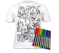 Splat Planet T-Shirt con Dinosauro T-Shirt Magica da Colorare con 10 Penne Magiche Lavabili Atossiche - Colora La Tua Maglietta, Colora E Lava Via E Ricolora I Compleanni dei Bambini (5-6 Anni)
