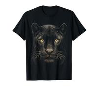 T-shirt per fan della fauna selvatica Black Panther Face Fierce Big Cat Maglietta