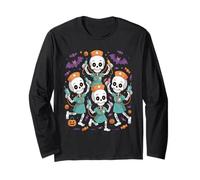 T-Shirt per Halloween con Scheletro Infermiera - Spooky Nursing Maglia a Manica