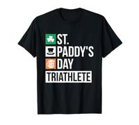 T-shirt per il giorno di San Paddy Triatleta Irish Beer Drinking Shirt Maglietta