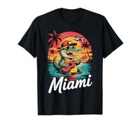 T-shirt per le vacanze estive in alligatore di Miami con occhiali da sole Maglietta