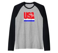 T-Shirt per Tifosi MX Team USA Motocross Rossa Bianca e Blu Maglia con Maniche Raglan