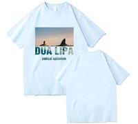 T-Shirt per Uomo E Donna Dua Lipa T-Shirt retrò O-Collo Camicia A Maniche Corte Cantante Hip Hop Regalo T-Shirt da Strada Oversize XS-3XL-Black||XS