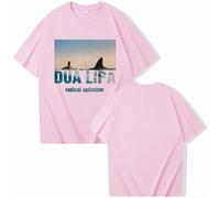 T-Shirt per Uomo E Donna Dua Lipa T-Shirt retrò O-Collo Camicia A Maniche Corte Cantante Hip Hop Regalo T-Shirt da Strada Oversize XS-3XL-Black||XS