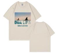 T-Shirt per Uomo E Donna Dua Lipa T-Shirt retrò O-Collo Camicia A Maniche Corte Cantante Hip Hop Regalo T-Shirt da Strada Oversize XS-3XL-Black||XS