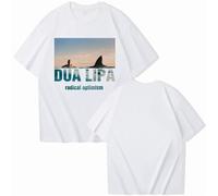 T-Shirt per Uomo E Donna Dua Lipa T-Shirt retrò O-Collo Camicia A Maniche Corte Cantante Hip Hop Regalo T-Shirt da Strada Oversize XS-3XL-Black||XS