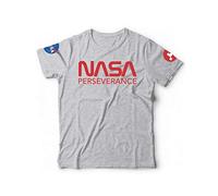 T-Shirt Perseverance Rover Marte Missione Spaziale NASA sul Pianeta Rosso (S, Grigio)