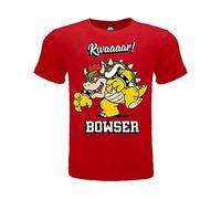 T Shirt Personaggio Bowser. Maglietta Ufficiale Super Mario. 100% Cotone. Colore Rosso. Prodotto su Licenza. Taglie da Bambino/Ragazzo. (14-15 Anni)