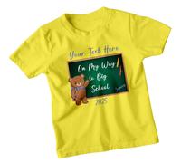 T-shirt personalizzata Bear On My Way To Big School per bambini nome...