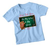 T-shirt personalizzata Bear On My Way To Big School per bambini nome...