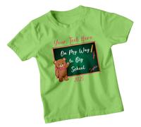T-shirt personalizzata Bear On My Way To Big School per bambini nome...