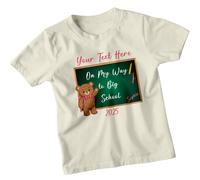 T-shirt personalizzata Bear On My Way To Big School per bambini nome...