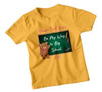 T-shirt personalizzata Bear On My Way To Big School per bambini nome...