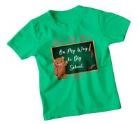 T-shirt personalizzata Bear On My Way To Big School per bambini nome...