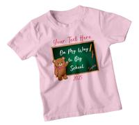 T-shirt personalizzata Bear On My Way To Big School per bambini nome...