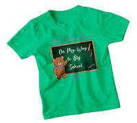 T-shirt personalizzata Bear On My Way To Big School per bambini nome...
