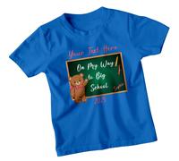 T-shirt personalizzata Bear On My Way To Big School per bambini nome...