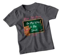 T-shirt personalizzata Bear On My Way To Big School per bambini nome...