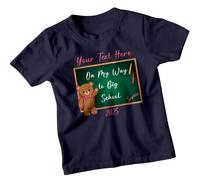 T-shirt personalizzata Bear On My Way To Big School per bambini nome...