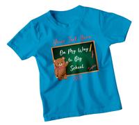T-shirt personalizzata Bear On My Way To Big School per bambini nome...