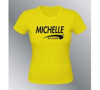 T-Shirt Personalizzata Brice Di Nice S M L XL Donna Nome Città A Scelta Giallo