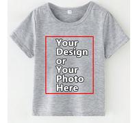 T-shirt personalizzata con il tuo testo e design grafico, maglietta estiva per ragazzo giovane 6Y,7Y,4Y,5YTessuto in maglia