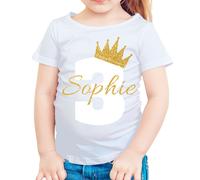 T-shirt personalizzata con numero glitter personalizzata con il tuo nome...