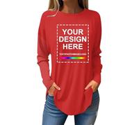 T-Shirt Personalizzata Donna Stampa Fronte Retro T-Shirt Con Stampa Personalizzata Progetta La Tua Maglietta Personalizzati Su Richiesta Maglia Donna Il Proprio Design O Foto Tee Top Maniche Lunghe