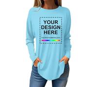 T-Shirt Personalizzata Donna Stampa Fronte Retro T-Shirt Con Stampa Personalizzata Progetta La Tua Maglietta Personalizzati Su Richiesta Maglia Donna Il Proprio Design O Foto Tee Top Maniche Lunghe
