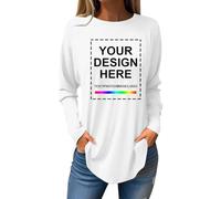 T-Shirt Personalizzata Donna Stampa Fronte Retro T-Shirt Con Stampa Personalizzata Progetta La Tua Maglietta Personalizzati Su Richiesta Maglia Donna Il Proprio Design O Foto Tee Top Maniche Lunghe