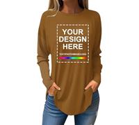 T-Shirt Personalizzata Donna Stampa Fronte Retro T-Shirt Con Stampa Personalizzata Progetta La Tua Maglietta Personalizzati Su Richiesta Maglia Donna Il Proprio Design O Foto Tee Top Maniche Lunghe