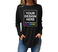 T-Shirt Personalizzata Donna Stampa Fronte Retro T-Shirt Con Stampa Personalizzata Progetta La Tua Maglietta Personalizzati Su Richiesta Maglia Donna Il Proprio Design O Foto Tee Top Maniche Lunghe