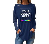 T-Shirt Personalizzata Donna Stampa Fronte Retro T-Shirt Con Stampa Personalizzata Progetta La Tua Maglietta Personalizzati Su Richiesta Maglia Donna Il Proprio Design O Foto Tee Top Maniche Lunghe