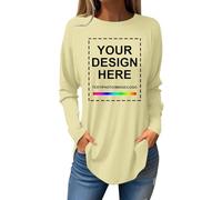 T-Shirt Personalizzata Donna Stampa Fronte Retro T-Shirt Con Stampa Personalizzata Progetta La Tua Maglietta Personalizzati Su Richiesta Maglia Donna Il Proprio Design O Foto Tee Top Maniche Lunghe