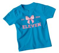 T-shirt personalizzata Est 2014 Eleven 11th Birthday Girls maglietta con...