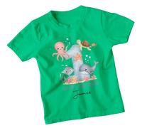 T-shirt personalizzata Happy Birthday James 1st Birthday Ocean Animals Boys