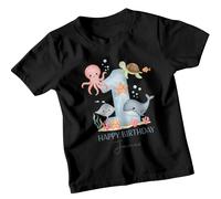 T-shirt personalizzata Happy Birthday James 1st Birthday Ocean Animals Boys