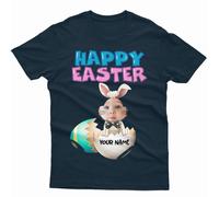 T-shirt personalizzata Happy Easter Cute Bunny Spring Festival abbinata...