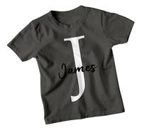 T-shirt personalizzata James Initial J per bambini con nome personalizzato...
