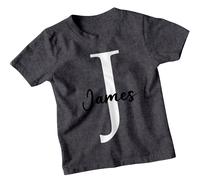T-shirt personalizzata James Initial J per bambini con nome personalizzato...