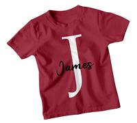 T-shirt personalizzata James Initial J per bambini con nome personalizzato...
