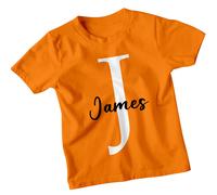 T-shirt personalizzata James Initial J per bambini con nome personalizzato...