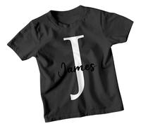 T-shirt personalizzata James Initial J per bambini con nome personalizzato...