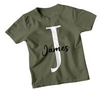 T-shirt personalizzata James Initial J per bambini con nome personalizzato...