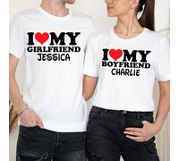 T-shirt personalizzata Love My Girlfriend Happy Valentine Day coppia #VD -a