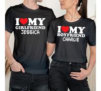 T-shirt personalizzata Love My Girlfriend Happy Valentine Day coppia #VD -a