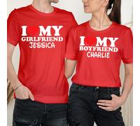 T-shirt personalizzata Love My Girlfriend Happy Valentine Day coppia #VD -a