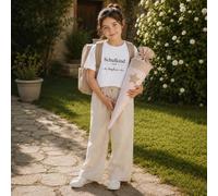 T-shirt personalizzata per il primo giorno di scuola con nome per bambina 2026 – Senza personalizzazione / 128